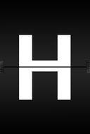 the abc capital letter H on the black pages background