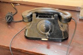 retro telephone on the table