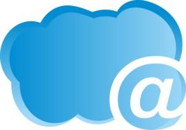 blue cloud and at sign