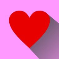 pink icon with a big red heart