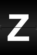 the abc capital letter Z on the black pages background