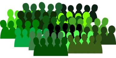 people group crowd team isolated connection green drawing