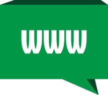 green square box of social media www website