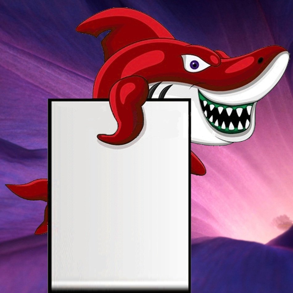 red shark sending a letter