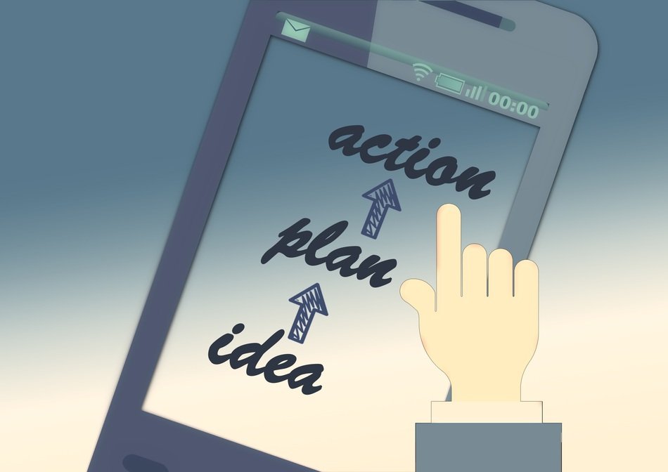 finger touch smartphone display, management concept