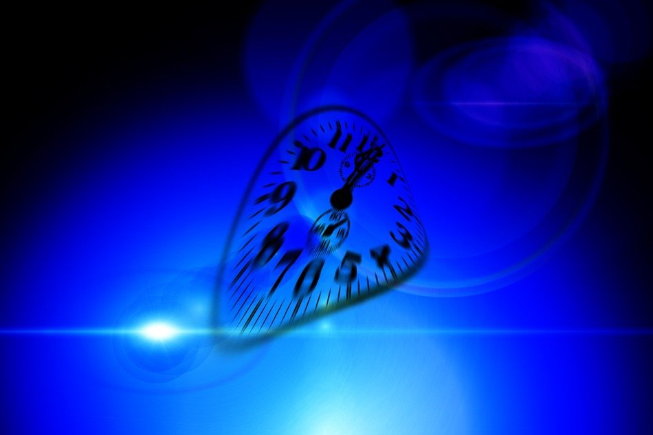 Clipart of the clock at the blue background