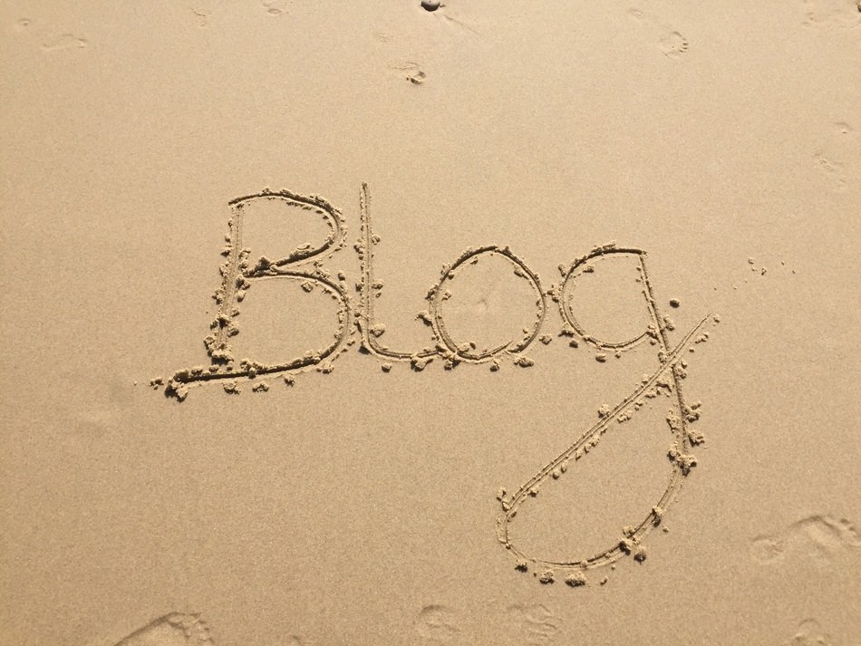 the word blog on the sand