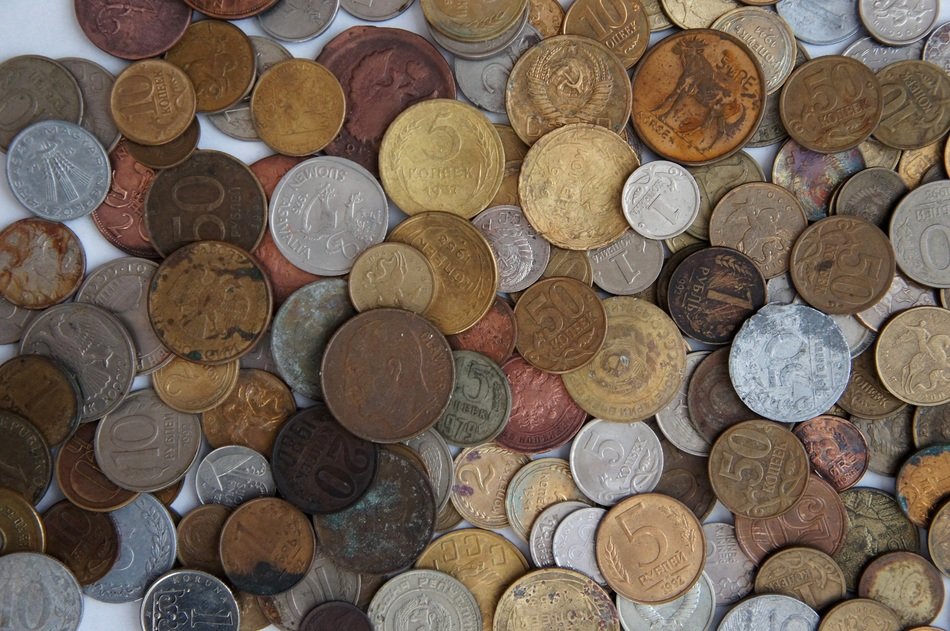 a handful of coins in Russia