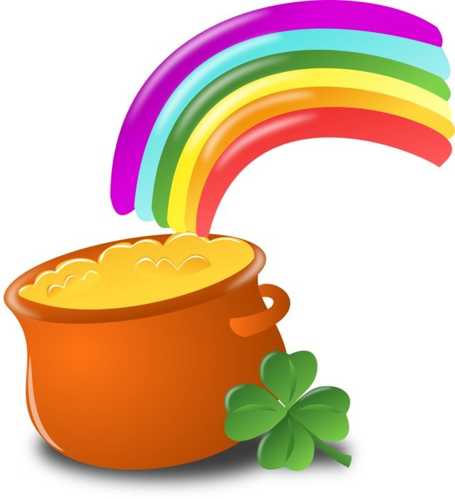 luck under the rainbow like a colorful picture