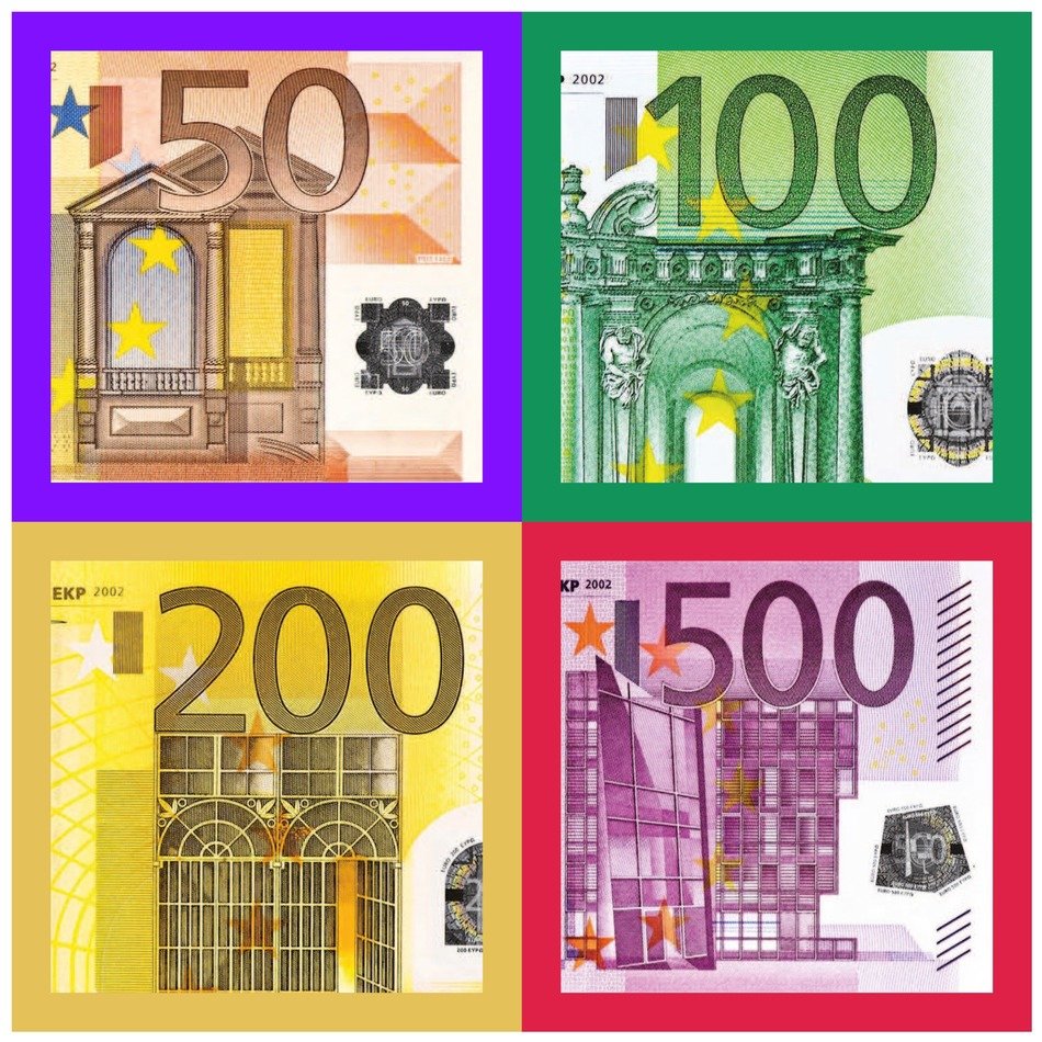 euro money in the frame