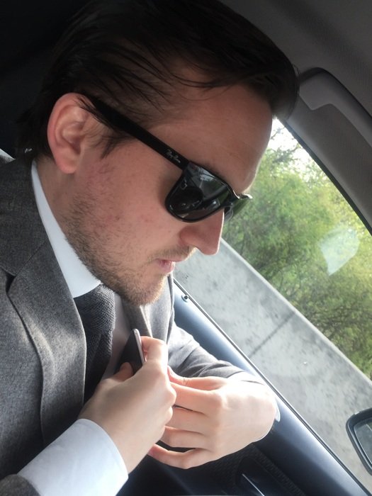 businessman at car