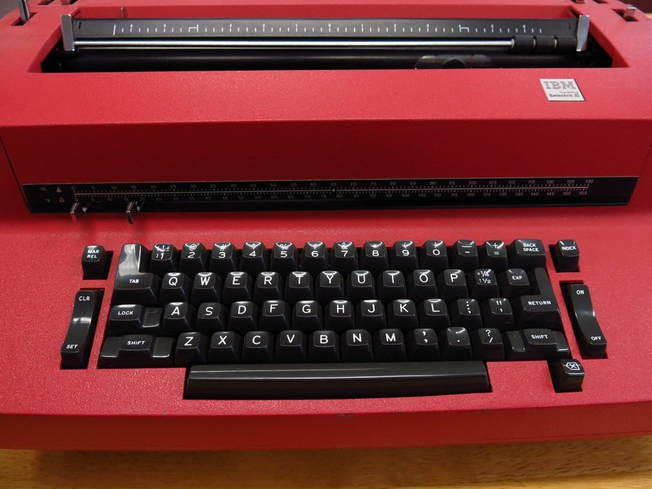Black and red typewriter