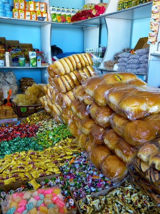 grocery store with sweets and bread