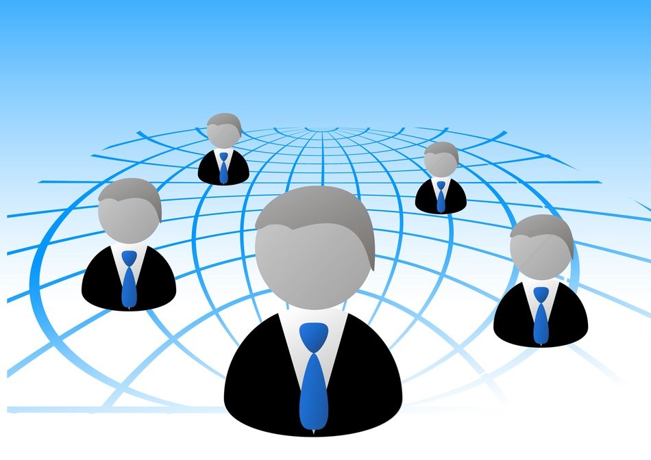 Image of businessmen in the global network