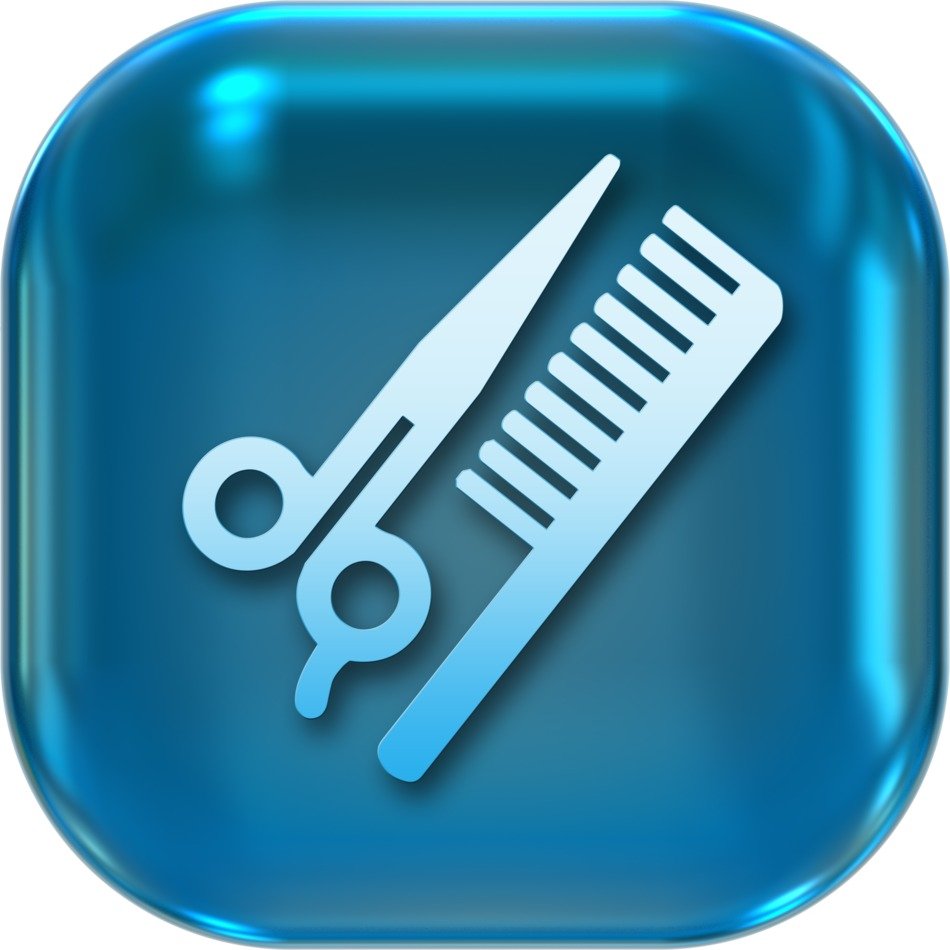 blue hairdresser icon