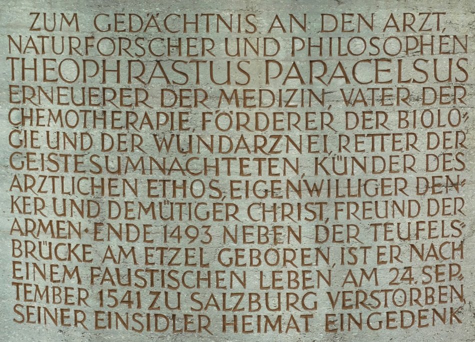 Paracelsus stone tablet