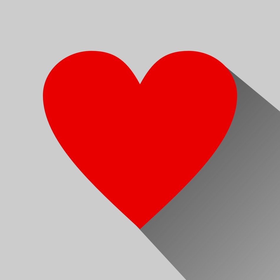 red heart on the grey background