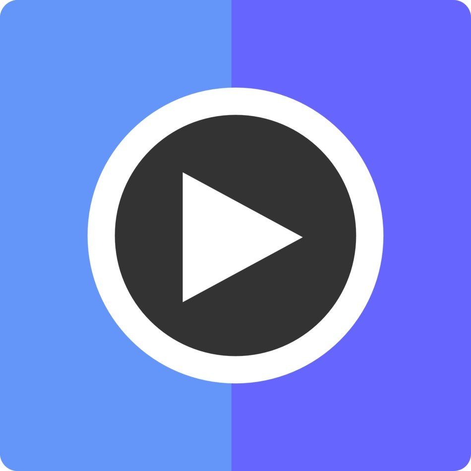 blue icon of the play button