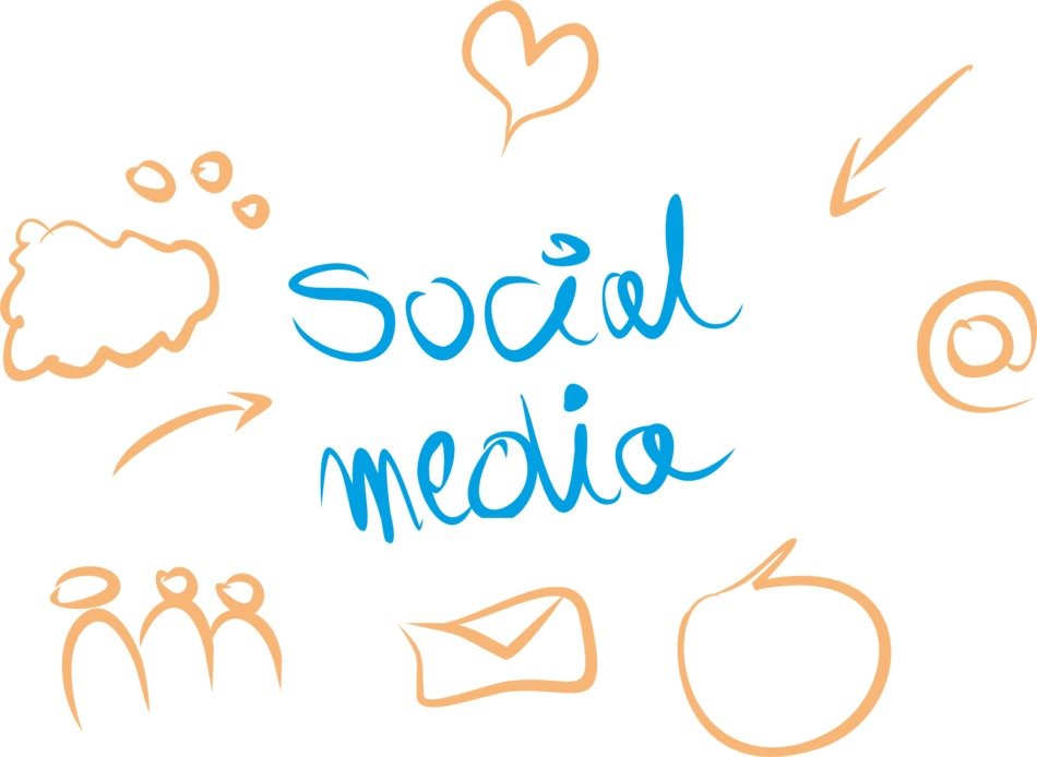 social media spidergram with drawings