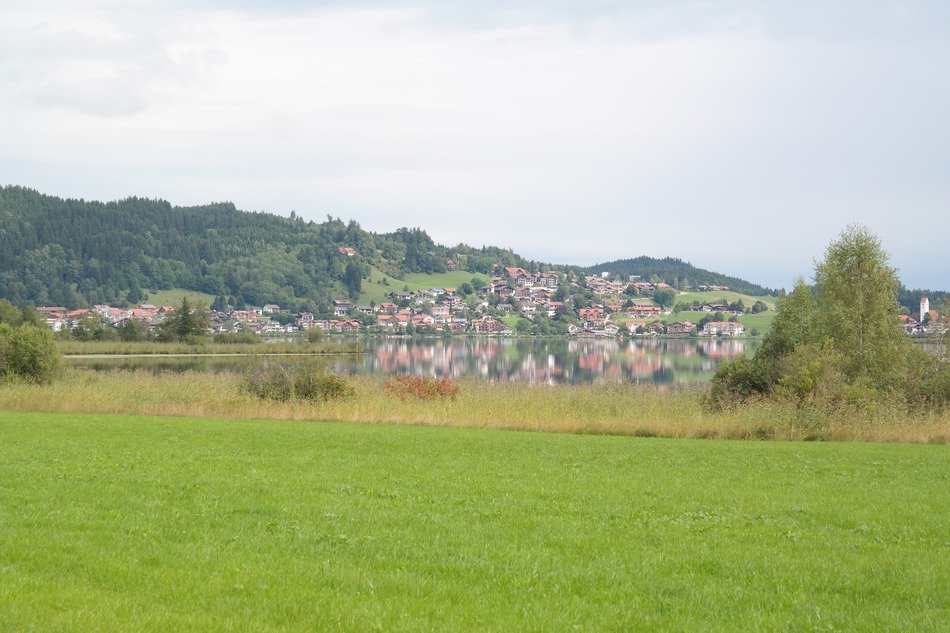 small village by the lake