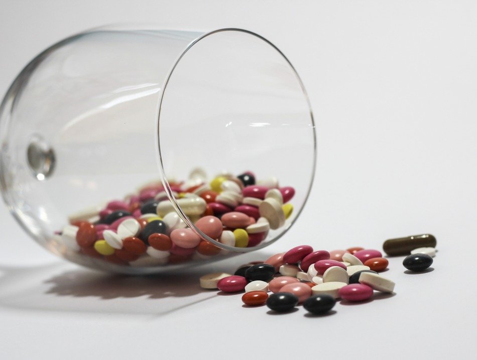 medications in the glass