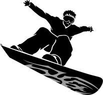 silhouette of a snowboarder