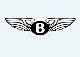 Bentley logo with wings.