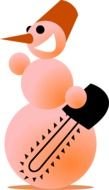 Clip art of orange Snowman