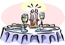 Cartoon dinner on the table clipart