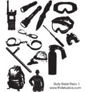 Police Gear Silhouette Vector