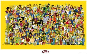 Clip art of lots of cartoon the Simpsons characters