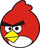 cartoon round angry bird