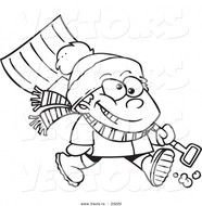 Winter Shoveling Snow Coloring Pages Printable N2