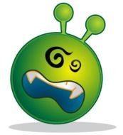 Green Sick Smiley Face Clip Art N3