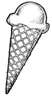 Ice Cream Cone Black And White drawing