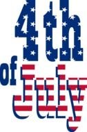 Colorful "4th of July" with American Flag clipart