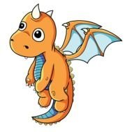 cartoon orange dragon cub