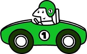 green racing car as picture for clipart
