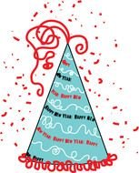 clipart of painted blue christmas hat