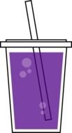 cup with cocktail straw and purple liquid