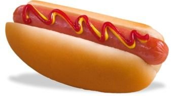 Hot Dog close up at black background