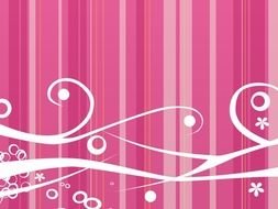 Cute pink and white swirl pattern clipart
