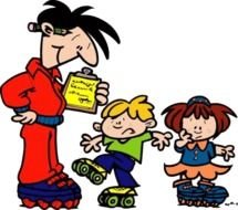Teaching Roller Skating clipart