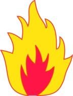 Beautiful yellow and red flames clipart