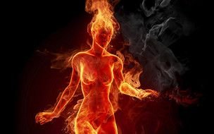 Woman On Fire drawing