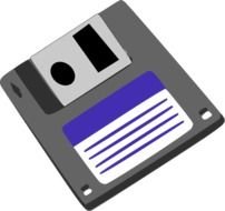 computer floppy disk on the black background