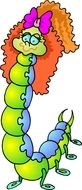 cartoon caterpillar as a fashionista