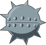 metal ball with spikes on a white background