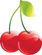 One Cherry Clip Art drawing