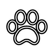 Dog Paw Print Outline N6